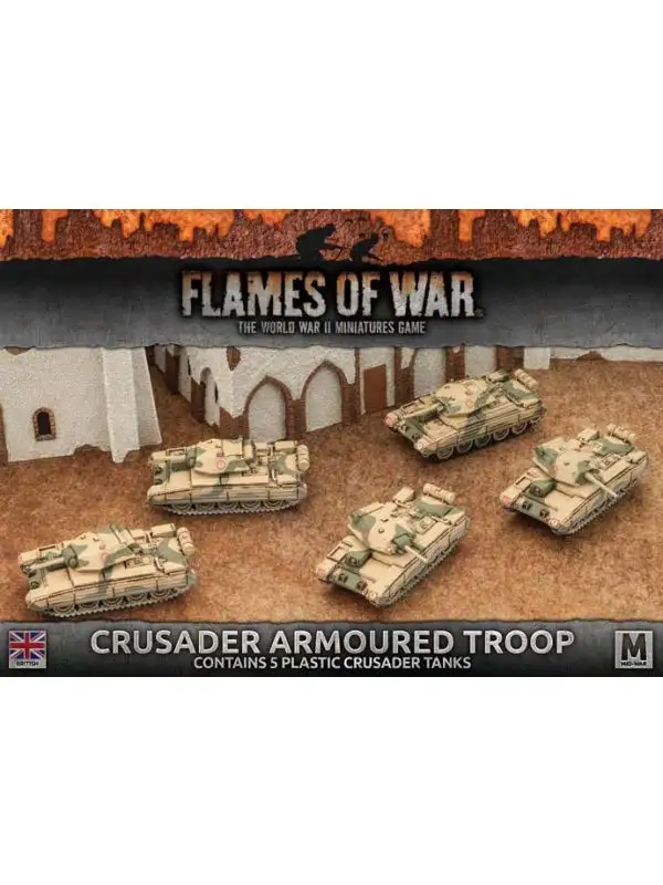 Flames of War BBX39 Crusader Armoured Troop (5 Tanks) Plastic Gaming Miniatures