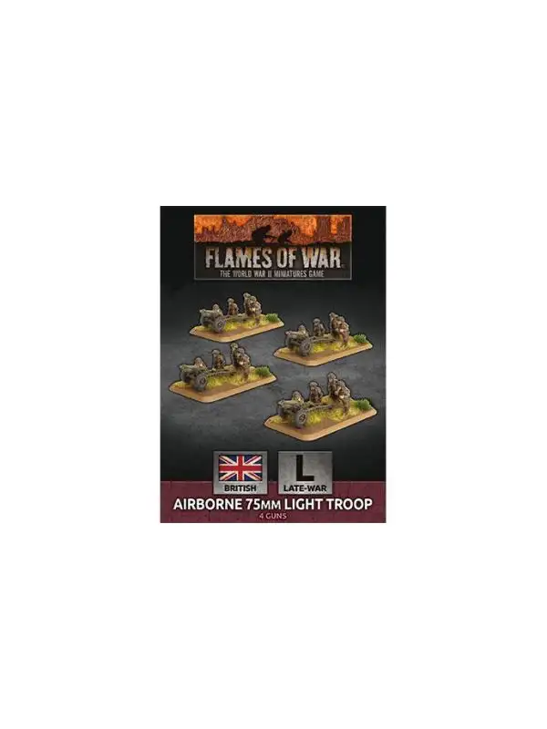 Flames of War BBX50 Airborne 75mm Light Troop (4 Gun) Plastic Gaming Miniatures