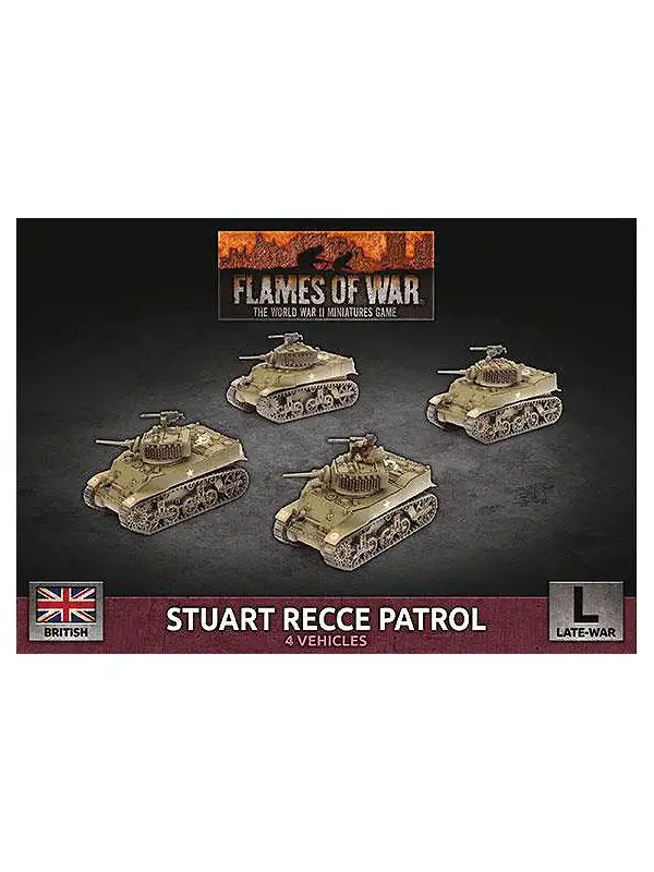 Flames of War BBX58 Stuart Recce Patrol (4 Tanks) Plastic Gaming Miniatures