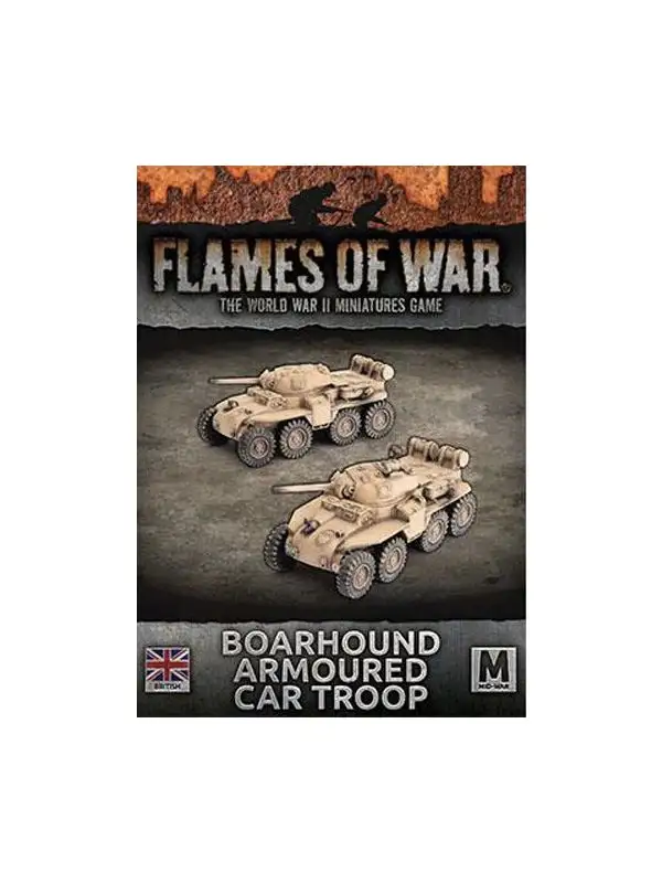 Flames of War BBX69 Boarhound 75 mm Armored Cars (2 Vehicles) Gaming Miniatures
