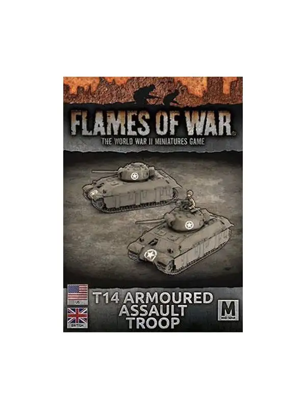 Flames of War BBX70 T14 75mm Assault Tanks (2 Vehicles) Gaming Miniatures