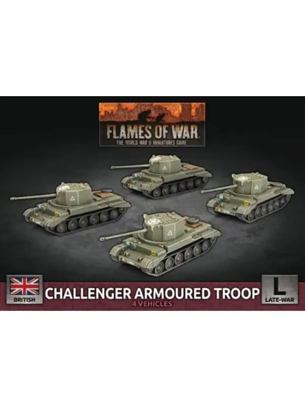 Flames of War BBX72 Challenger Armoured Troop (4 Tanks) Gaming Miniatures