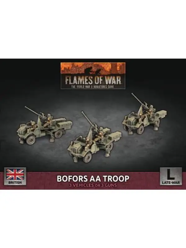 Flames of War BBX74 Bofors AA Troop (3 Guns) Gaming Miniatures