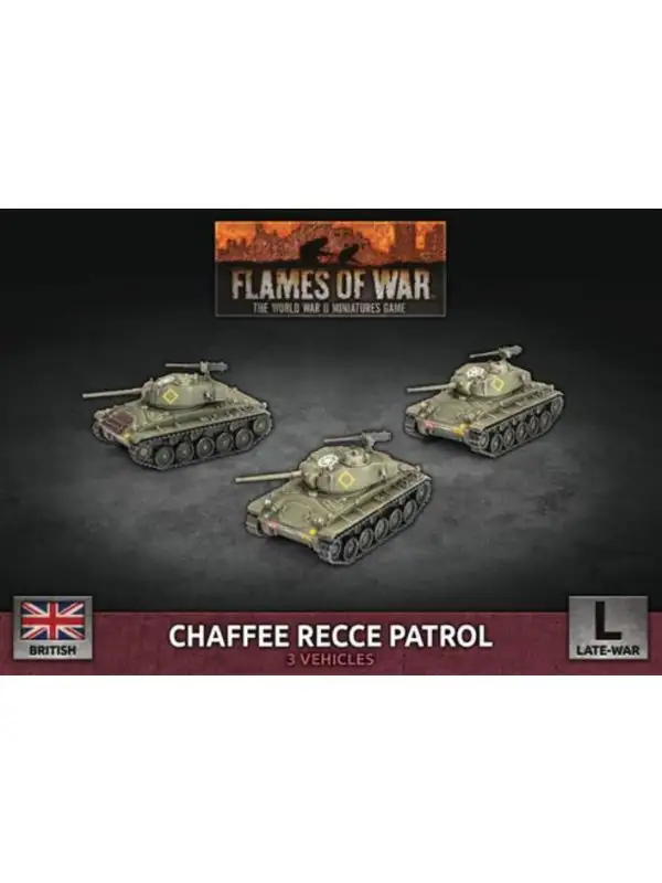 Flames of War BBX75 Chaffee Recce Patrol (3 Tanks) Plastic Gaming Miniatures