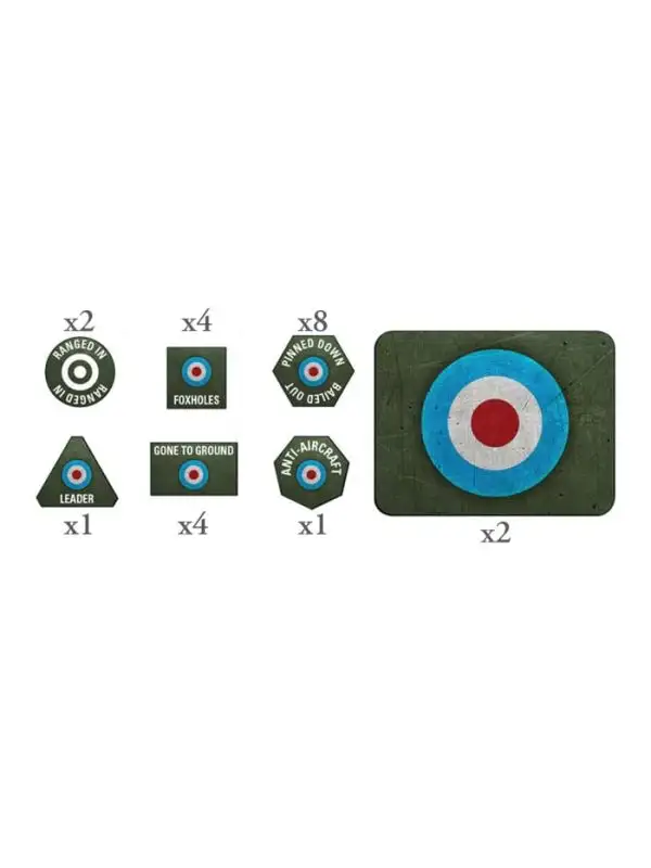 Flames of War BR905 British Late War Tokens & Objectives