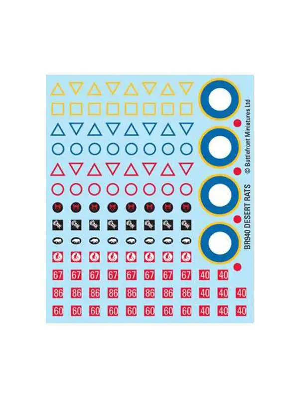 Flames of War BR940 Desert Rats Decals