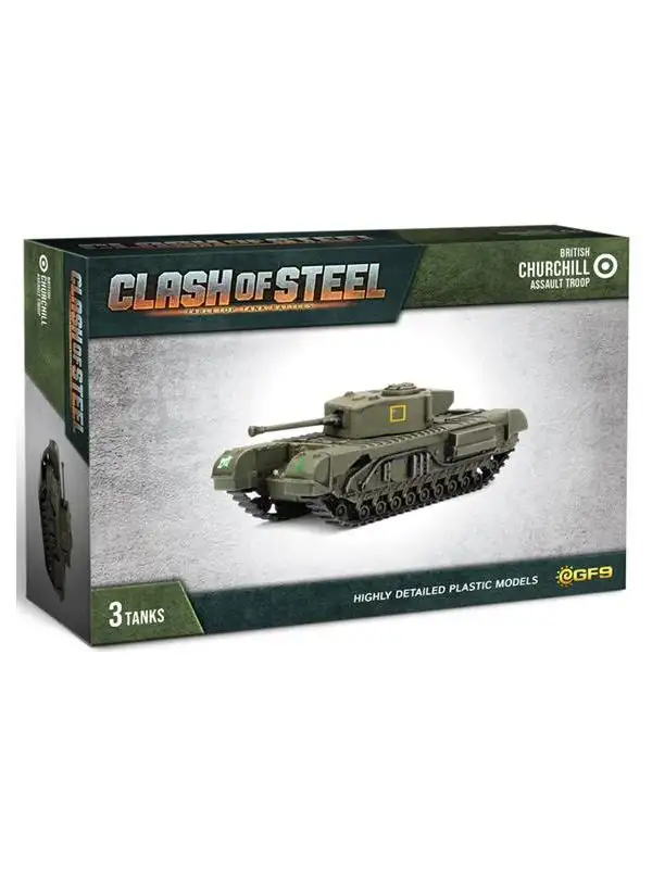 Clash of Steel CSB03 Churchill Assault Troop (3 Tanks) Plastic Gaming Miniatures
