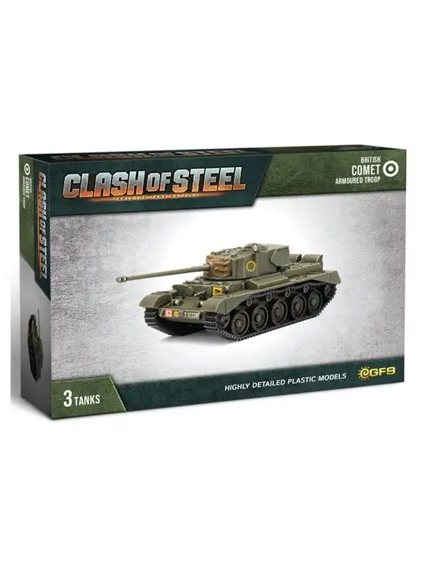 Clash of Steel CSB04 Comet Armoured Troop (3 Tanks) Plastic Gaming Miniatures