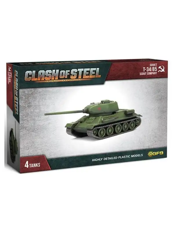 Clash of Steel CSS05 Soviet T-34/85 Scout Company (4 Tanks) Gaming Miniatures
