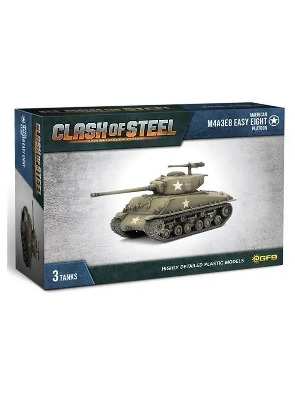 Clash of Steel CSU04 US M4A3E8 Easy Eight Platoon (3 Tanks) Gaming Miniatures