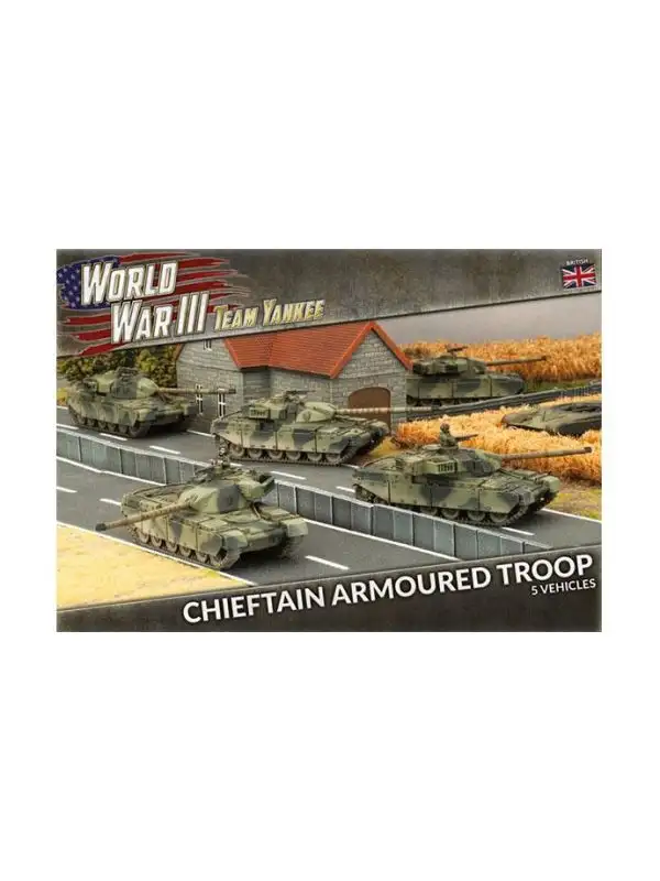 Team Yankee TBBX01 Chieftain Armored Troop (5 Tanks) Gaming Miniatures