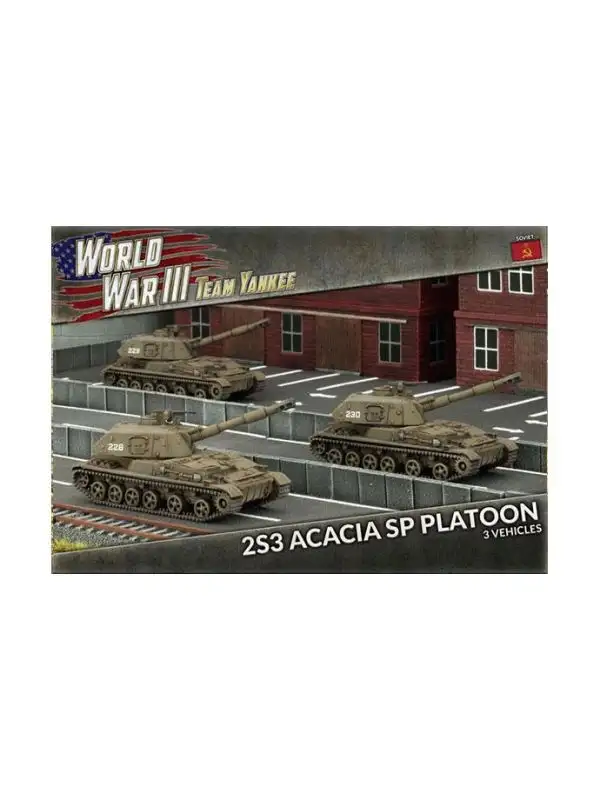 Team Yankee TSBX17 2S3 Acacia Heavy SP Howitzer Battery (3 Guns) Miniatures