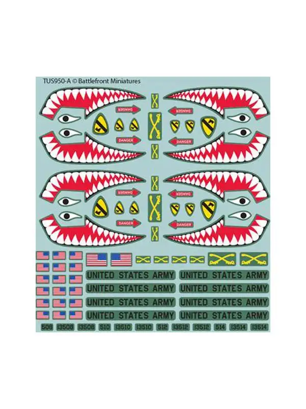 Team Yankee TUS950 American Decal Set for US Army & USMC Vehicles
