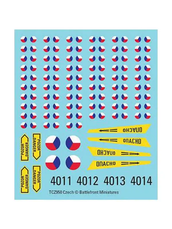 Team Yankee TWP950 Czechoslovak Decal Set (4 Sheets)