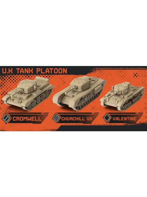 World Of Tanks WOT65 UK Tank Platoon Cromwell, Churchill, Valentine Miniatures