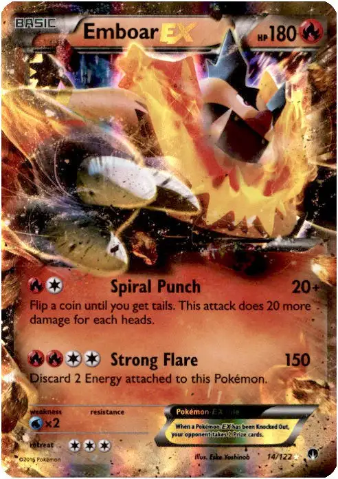 Pokemon Trading Card Game XY BREAKpoint Ultra Rare Emboar EX #14