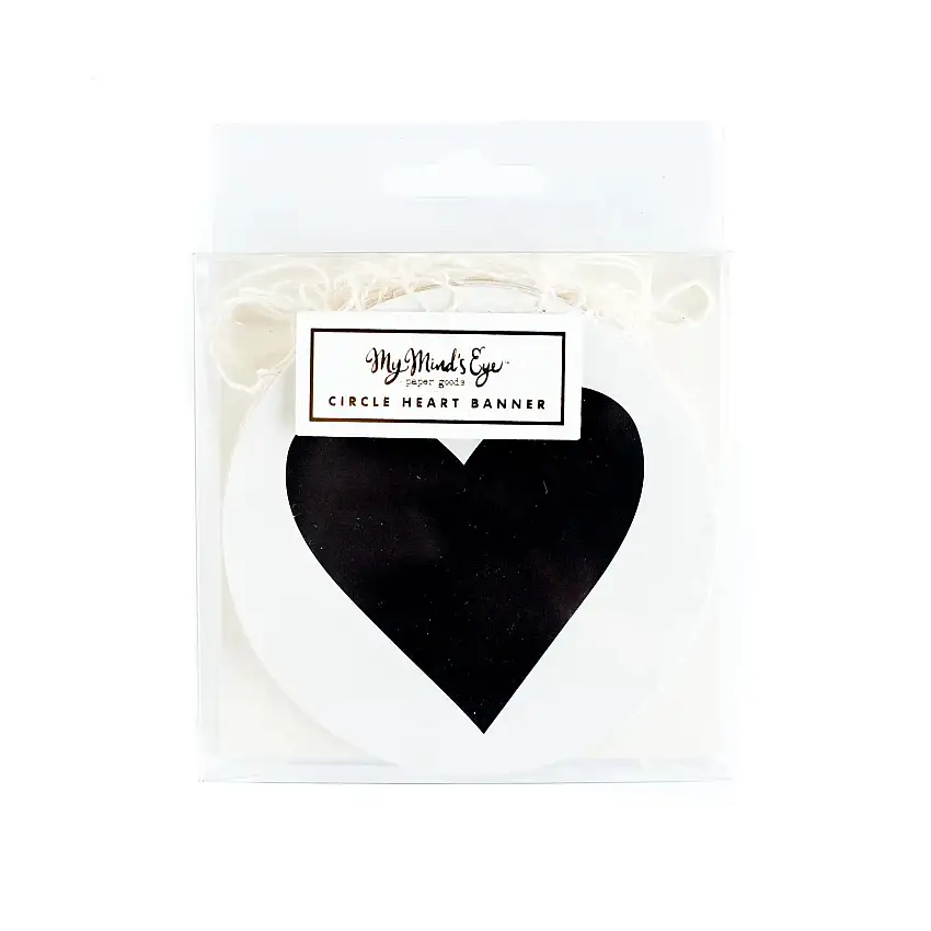 Black And White Heart Garland