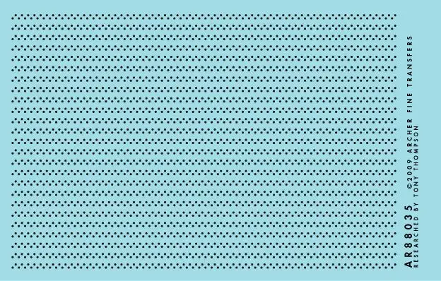 Archer Fine Transfers 88035 Surface Details: O Offset Tank Car Double Row Rivets