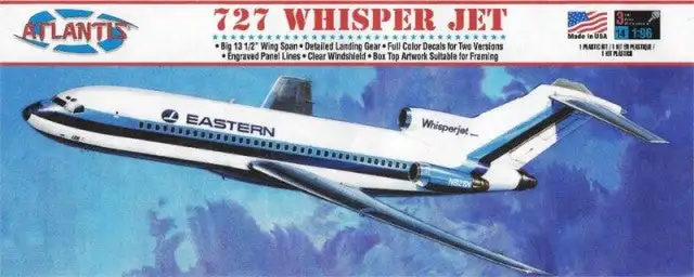 Atlantis Models 351 1/96 B727 Whisper Jet The Wings of Man Commercial Airliner (formerly Aurora) (markings for TWA, Eastern)