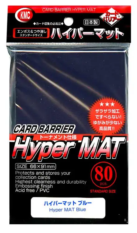Card Barrier Hyper MAT Blue Standard Card Sleeves [80 Count]