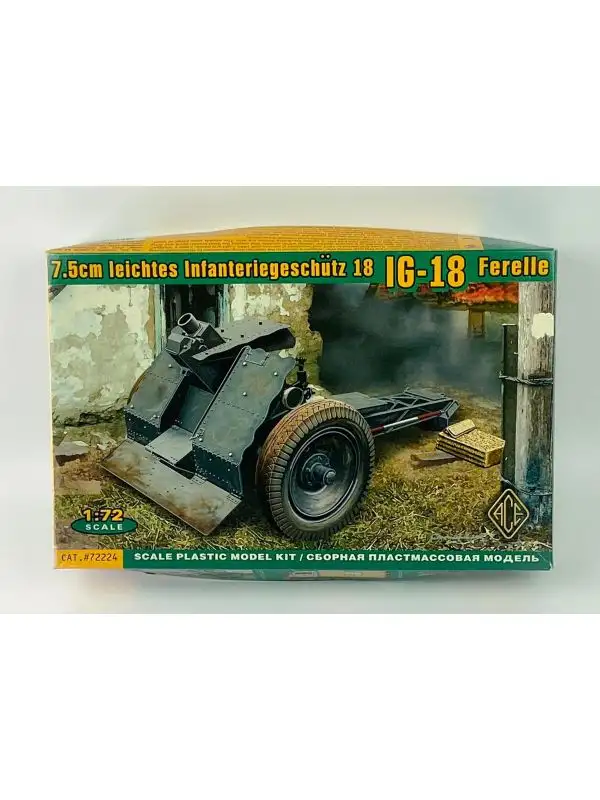 Ace 72224 7.5cm leichtes Infanteriegeschutz IG-18 1/72 Scale Plastic Open Box