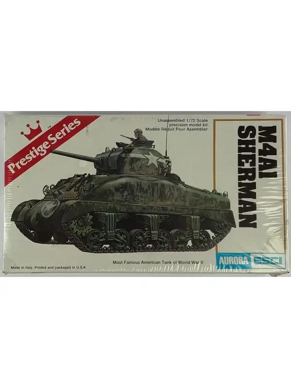 Aurora 6205 M4A1 Sherman Prestige Series 1/72 Scale Plastic Model Kit
