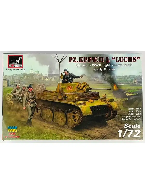 Armory 72203 German Pz. Kpfw.II L 'Luchs' Light Recon Tank 1/72 Scale Model Kit