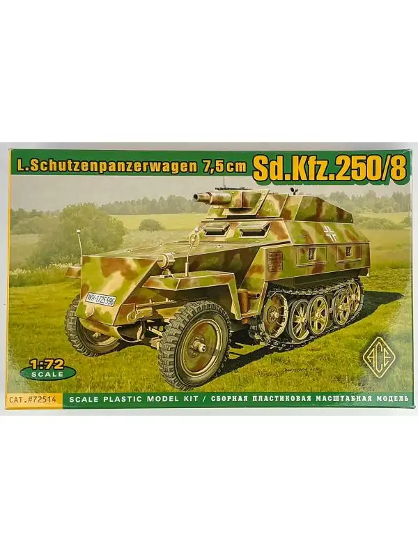 Ace 72514 L. Schutzenpanzerwagen 7,5 cm Sd.Kfz. 250/8 1/72 Scale Model Kit