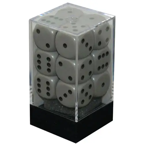 Chessex 16mm d6 Set: Opaque Dark Grey w/Black (12)