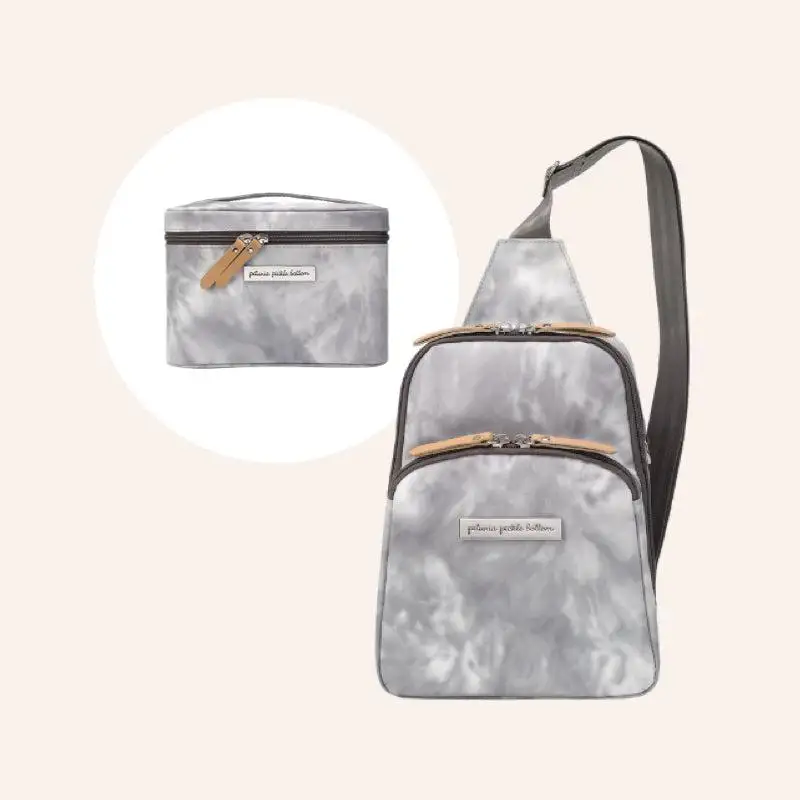 Criss-Cross Sling in Smoke Swirl & Travel Train Case Bundle