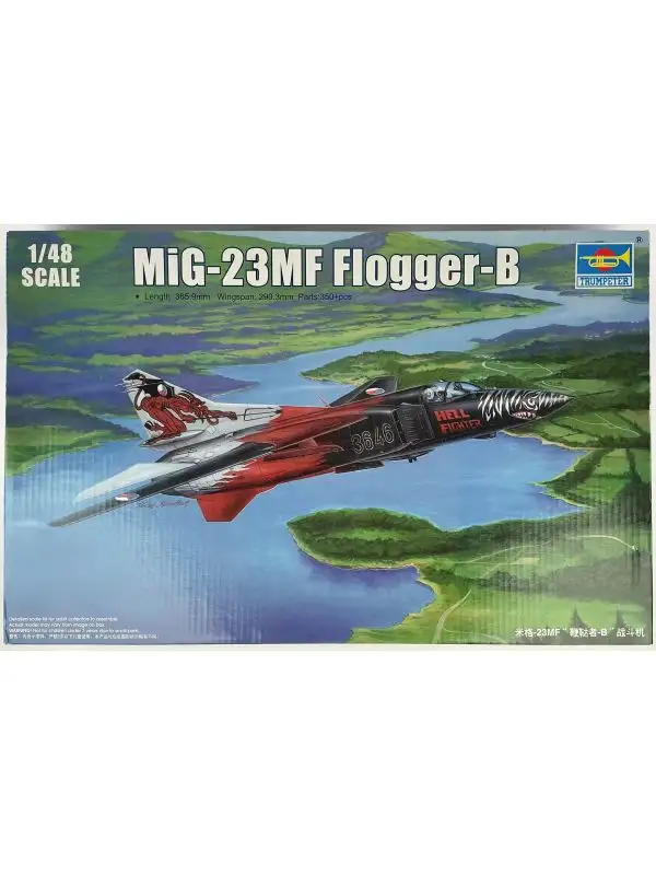 Trumpeter 02854 Russian MiG-23MF Flogger-B 1/48 Scale Plastic Model Kit Open Box
