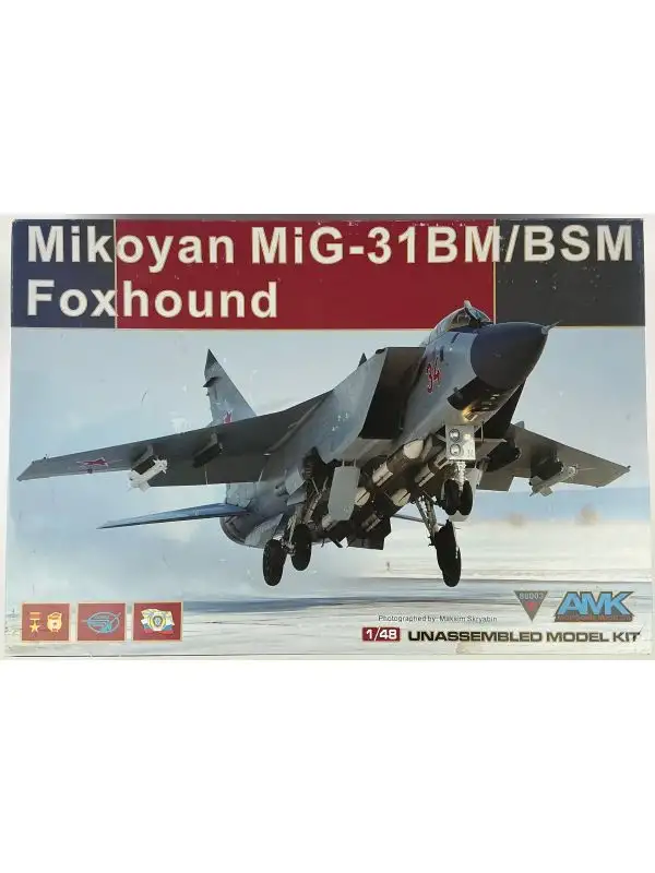 AMK 88003 Mikoyan MiG-31BM/BSM Foxhound 1/48 Scale Plastic Model Kit Open Box