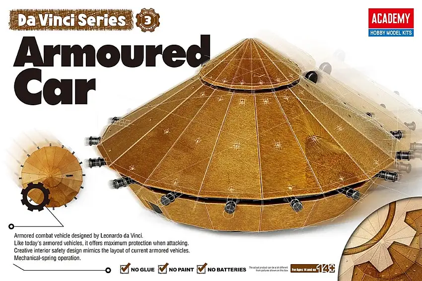 Academy 18136 DaVinci Armored Car (Approx 4.5"W) (Snap)