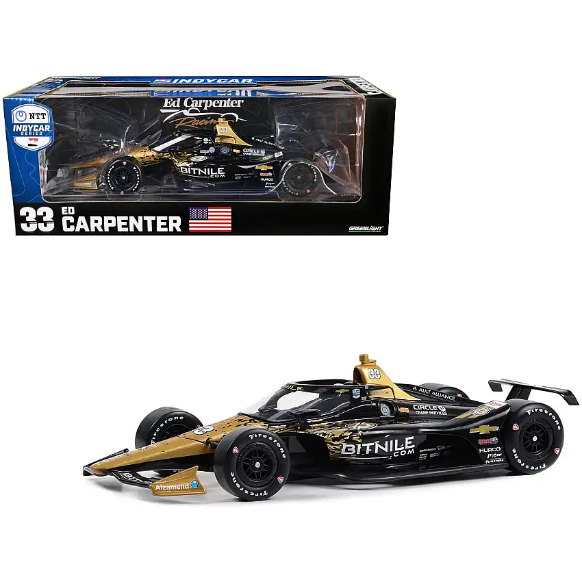 Dallara IndyCar #33 Ed Carpenter "Bitnile" Ed Carpenter Racing "NTT IndyCar Series" (2023) 1/18 Diecast Model Car by Greenlight