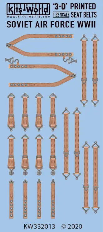 Warbird Decals 332013 1/32 3D Color Seatbelts WWII Soviet Air Force Yakovlev & L