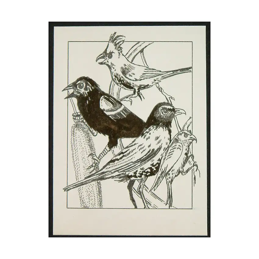#19 - Demonic Birds - 3.5" x 4.5" Original Ink