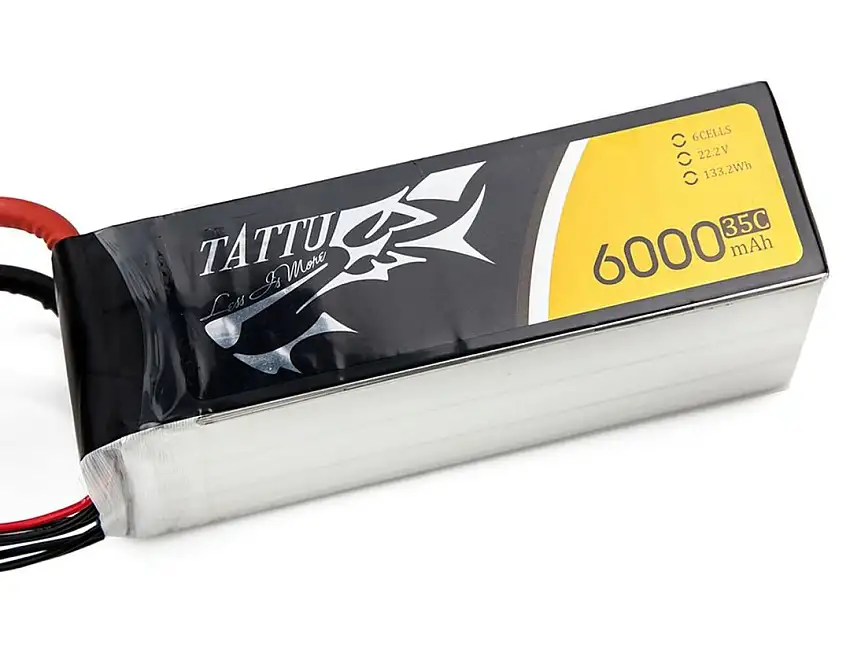 Tattu 35C 22.2V 6S 6000mah Lipo Battery Pack With XT60 Plug