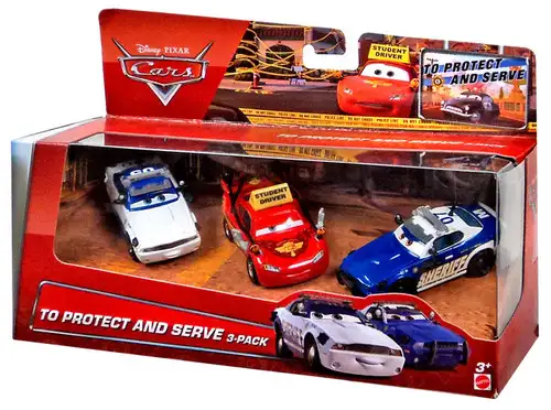Disney / Pixar Cars To Protect and Serve 3-Pack Exclusive Diecast Car Set [Driving School McQueen, Mike 07 & Didi 05]