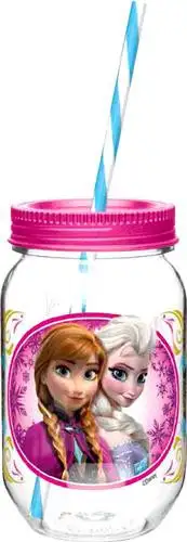 Disney Frozen 19 Oz Anna & Elsa Tritan Canning Jar