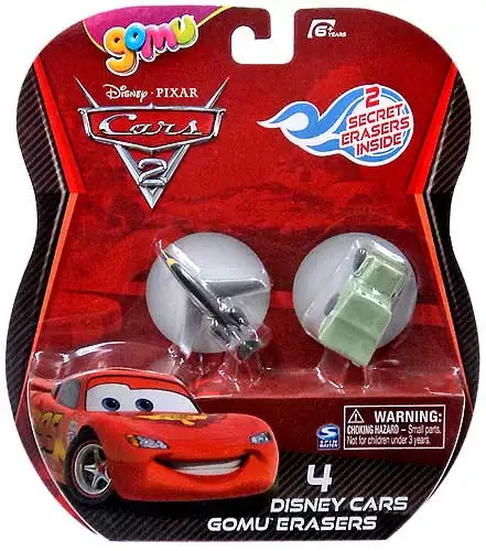 Disney / Pixar Cars Cars 2 Gomu Siddeley & Sarge Gomu Erasers 4-Pack