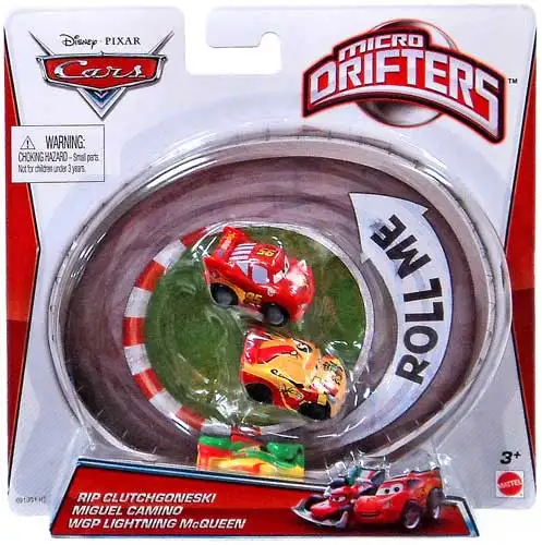 Disney / Pixar Cars Micro Drifters Rip Clutchgoneski, Miguel Camino & WGP Lightning McQueen Mini Cars