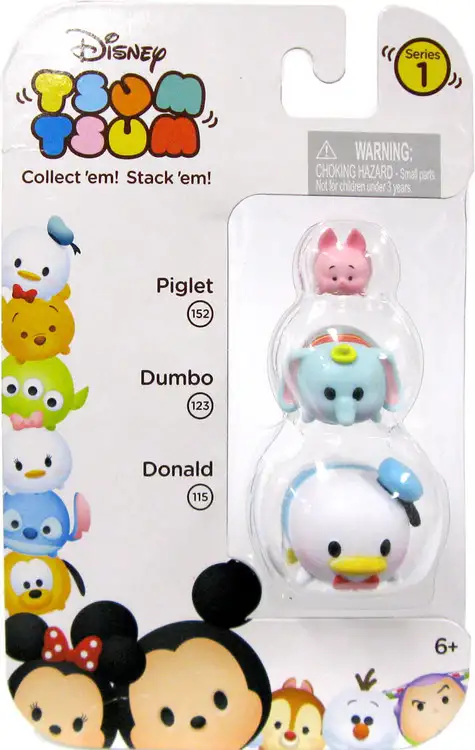 Disney Tsum Tsum Piglet, Dumbo & Donald 152, 123 & 115 Minifigure 3-Pack