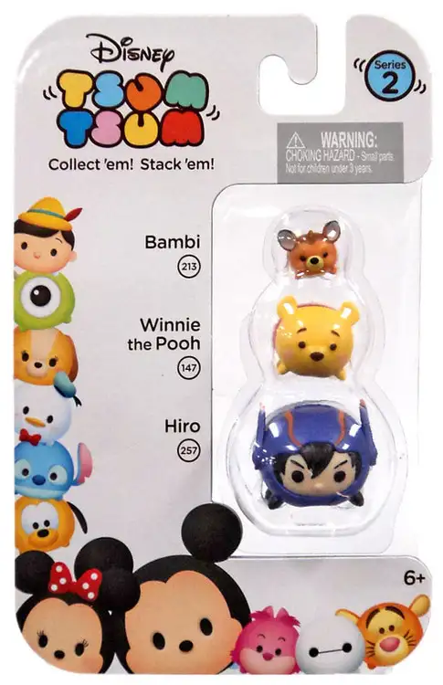 Disney Tsum Tsum Series 2 Bambi, Winnie the Pooh & Hiro Minifigure 3-Pack #213, 147 & 257