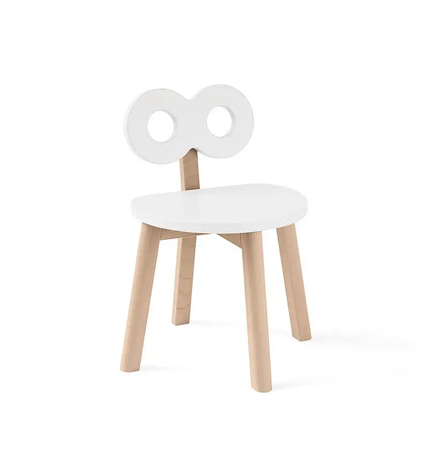 Double-O Wooden Kids' Chair - White