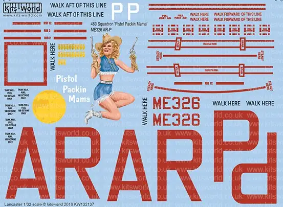 Warbird Decals 132137 1/32 Avro Lancaster Bomber B Mk I/III 460th Sq. Pistol Pac