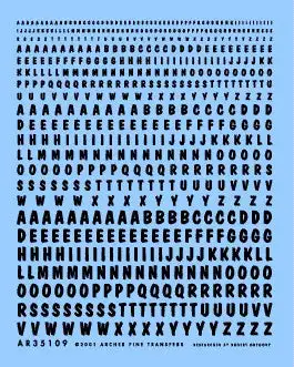 Archer Fine Transfers 35109B Generic Lettering WWII Allied Vehicles (Black) (no scale)