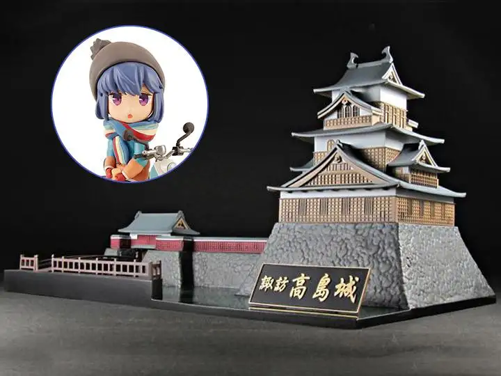 Laid-Back Camp Takashima Castle Model Kit With Rin Shima Figure