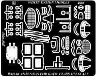 White Ensign Models 7241 1/72 Gato Class Submarine Radars & Antennas Detail Set for RVL (D)