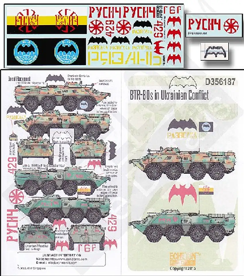 BTR-80's in Ukrainian Conflict 1/35 Echelon Decals