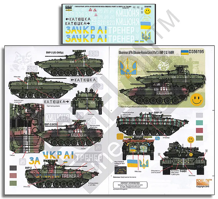 Ukrainian AFVs Ukraine-Russia Crisis Pt.3 BMP2 & T64BV 1/35 Echelon Decals